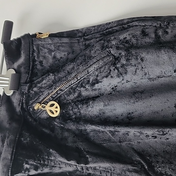 Vintage Moschino Jeans Crushed Velvet High Waisted Legging Trouser Pants - Picture 3 of 11